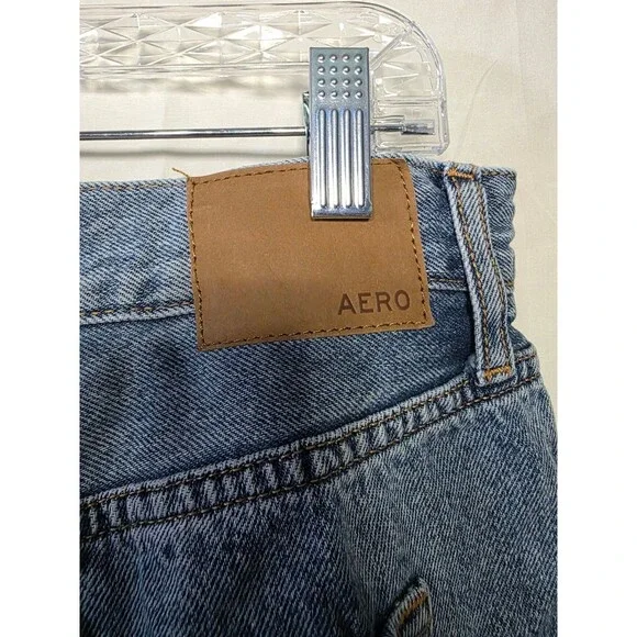AERO High Rise Baggy women's Blue Denim Jeans Size 10 REG 100% Cotton - Picture 4 of 6